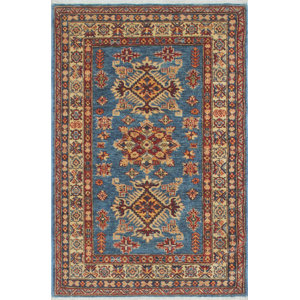 One-of-a-Kind Chanell Mazari Hand-Knotted Wool Blue Area Rug