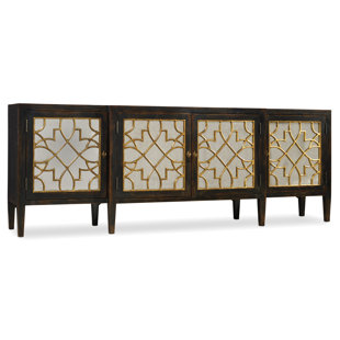 Sideboard With Mirrored Doors Wayfair Sanctuary Four Door Mirrored Console Sideboard