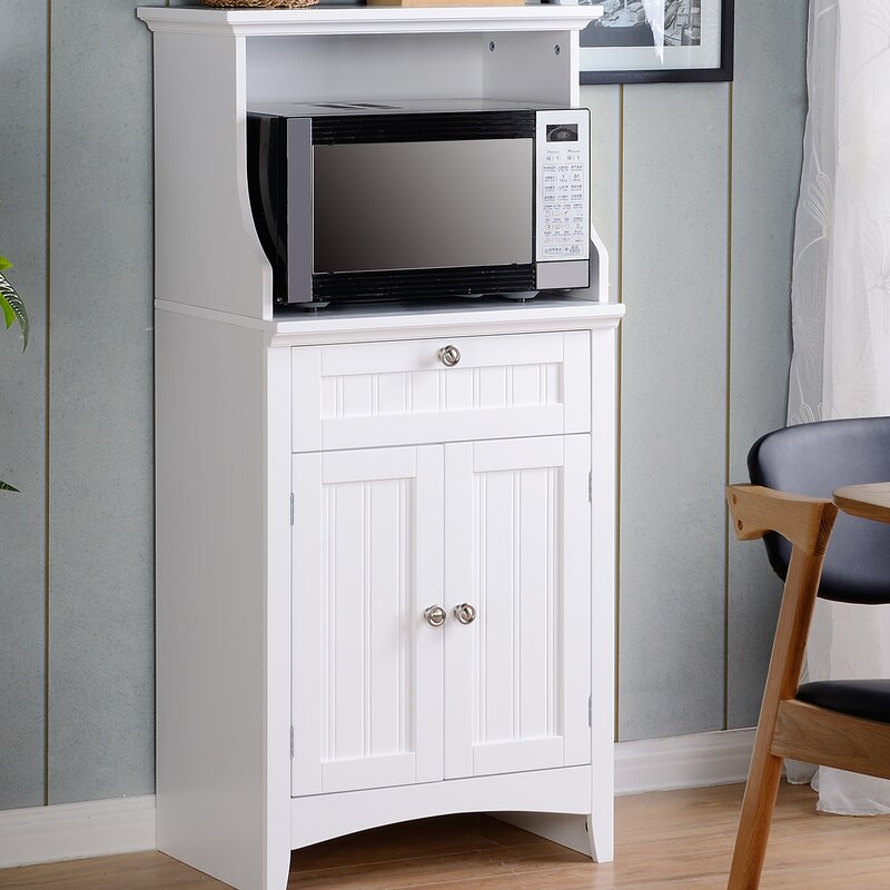 Highland Dunes Swanscombe Microwave/Coffee Maker Kitchen Island ...