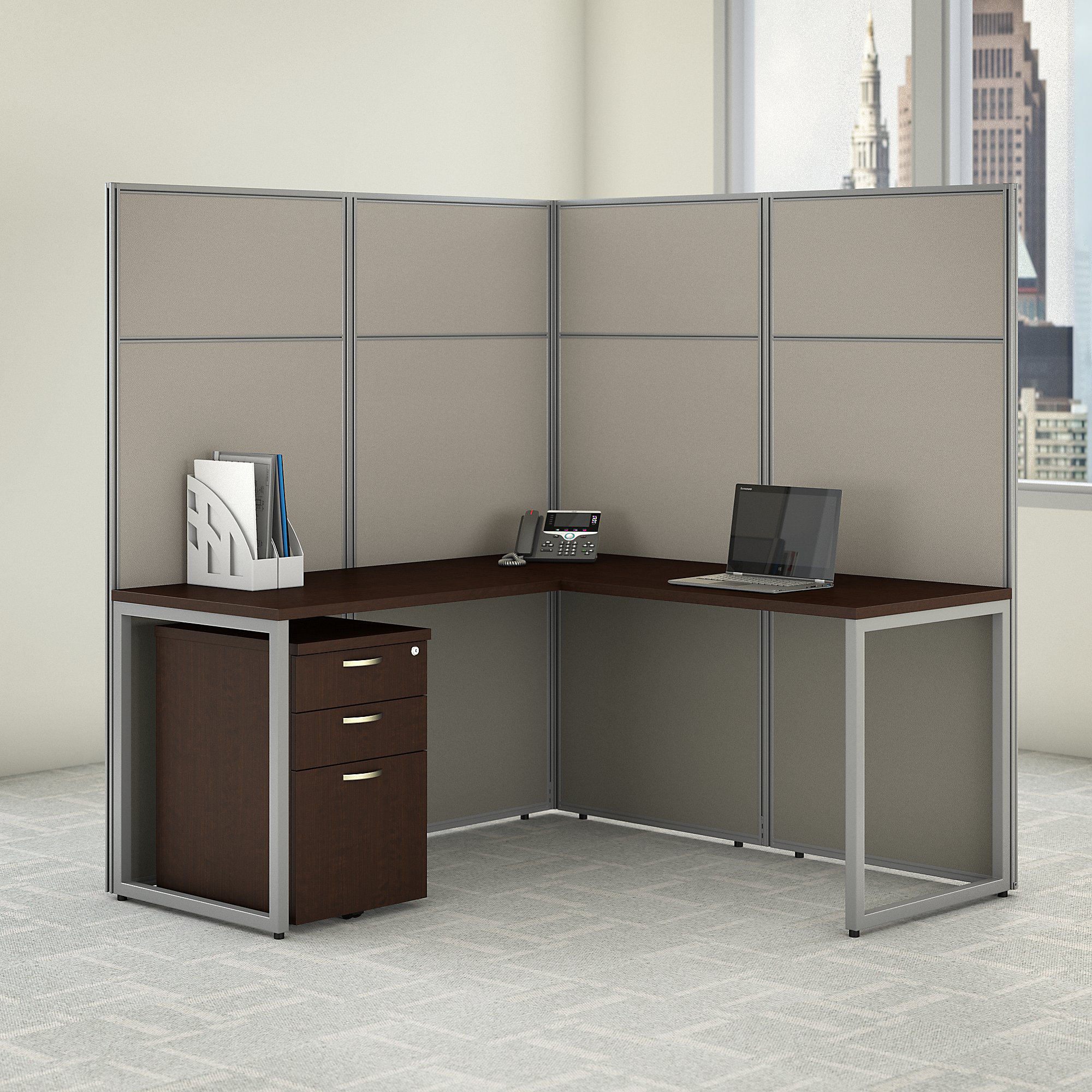 Bush Business Furniture Easy Office L Shaped Cubicle Desk Wayfair