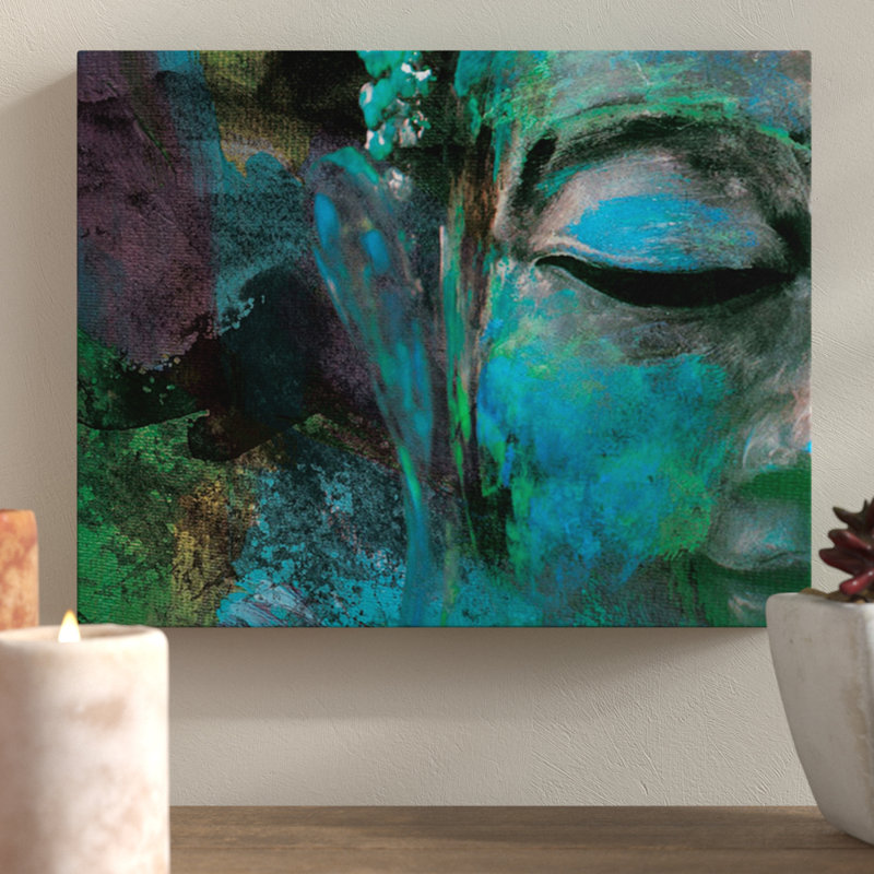 Bloomsbury Market Turquoise Painted Buddha Unframed Graphic