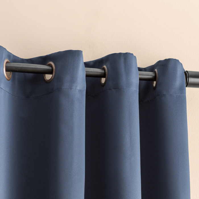 Best Home Fashion Inc Solid Blackout Thermal Grommet 2 Curtains
