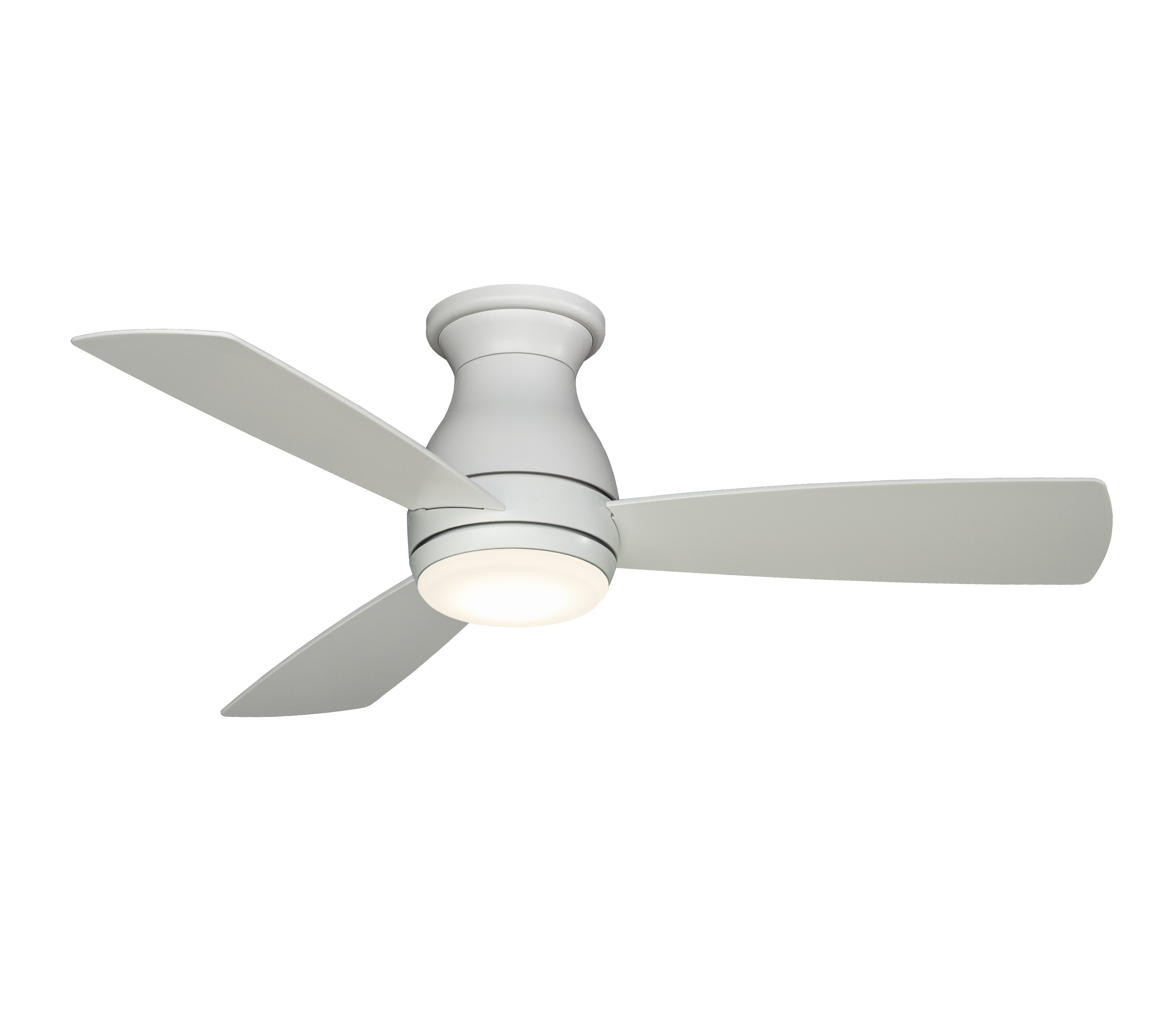 Fanimation 44 Hugh 3 Blade Outdoor Led Flush Mount Ceiling Fan With Remote Control And Light Kit Included Reviews Wayfair