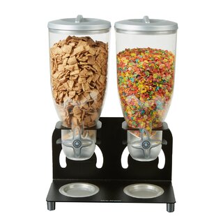DOUBLE CEREAL DISPENSER DRY FOOD STORAGE CONTAINER DISPENSER MACHINE 2 COLOURS 