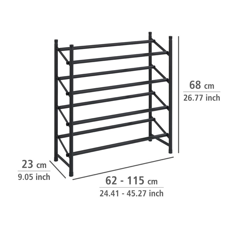 Ebern Designs Anti Slip Extendable 24 Pair Shoe Rack Reviews Wayfair Co Uk