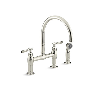 Kohler Parq Pull Down Touch Bridge Faucet With Side Spray And