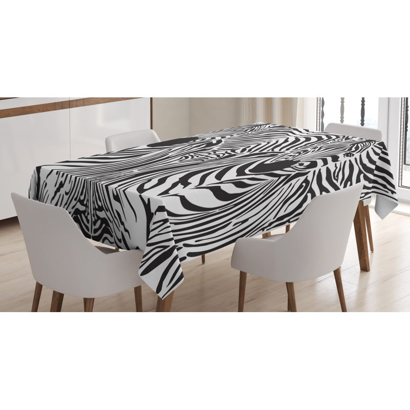 East Urban Home Ambesonne Zebra Print Tablecloth Illustration