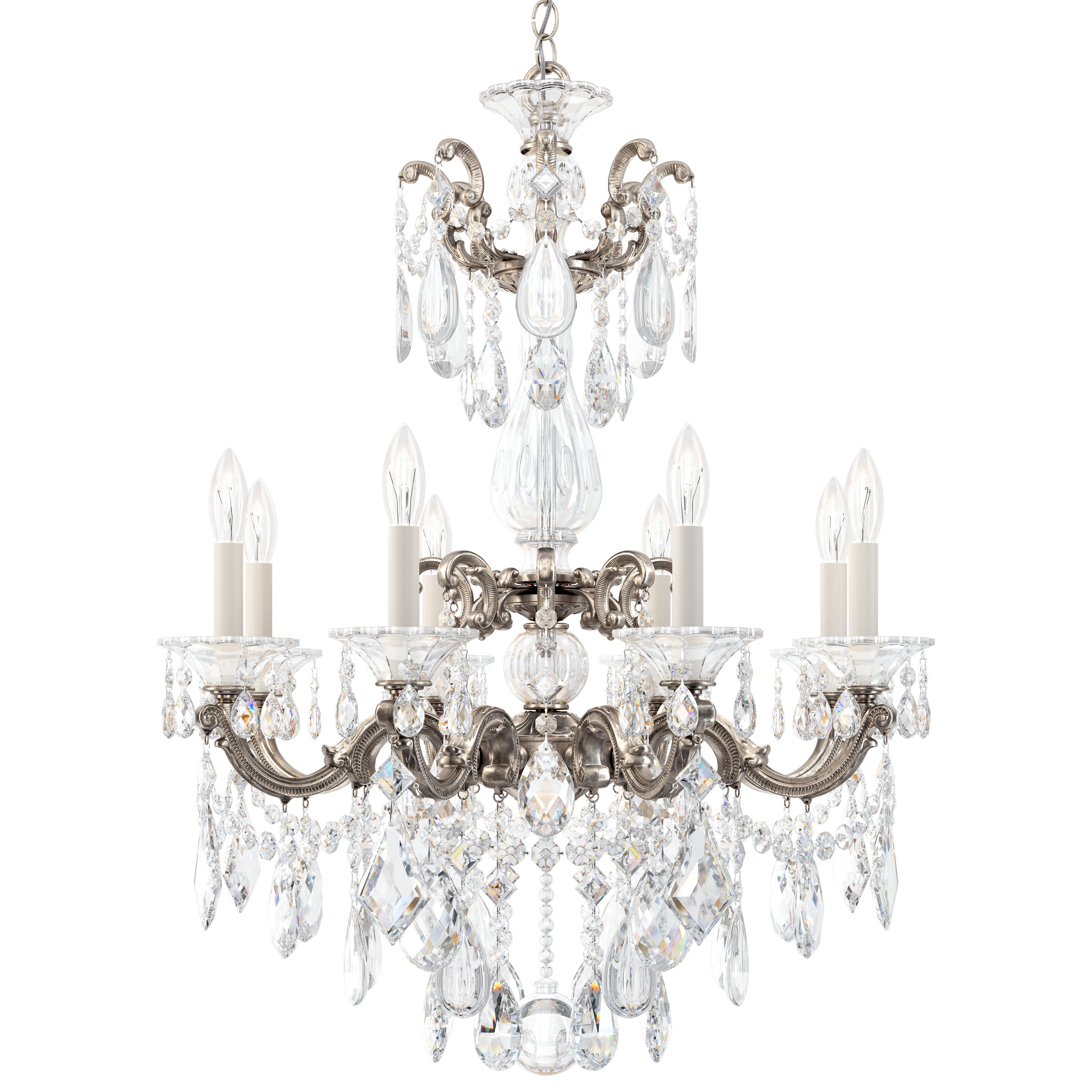 Schonbek La Scala 8 Light Candle Style Clic Traditional Schonbek La Scala 8 Light Candle