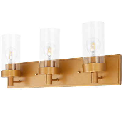 Ellerman 3Light LED Abrasive Blasting Gold Vanity Light Mercer41