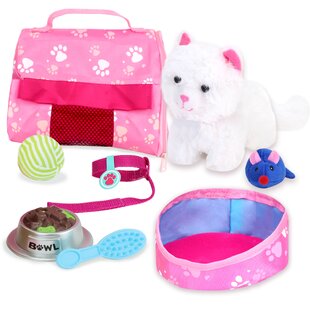 deAO 28 Piece Baby Doll Accessories Bag with Clothes Bear Bath Toys & More