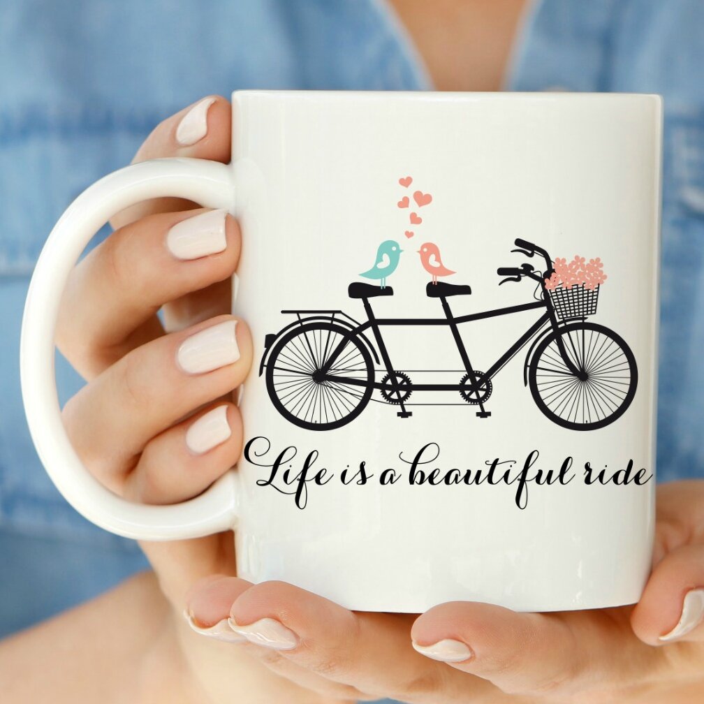 Details about  / Enjoy The Ride Bicycle Mug Coffee