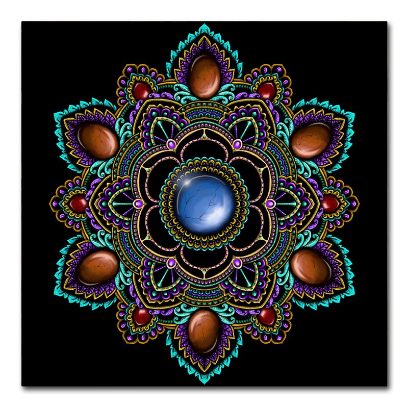 'Gemstone Mandala' Graphic Art Print on Wrapped Canvas