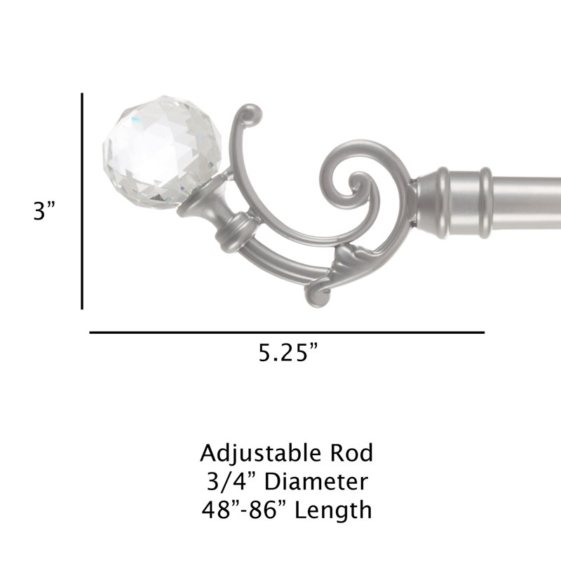 Chappelle Crystal Ball Single Curtain Rod Hardware Set Reviews