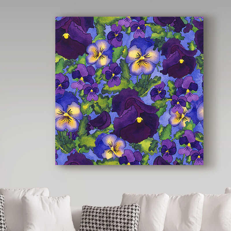 Trademark Art Fertile Rising Pattern Pansies Watercolor Painting