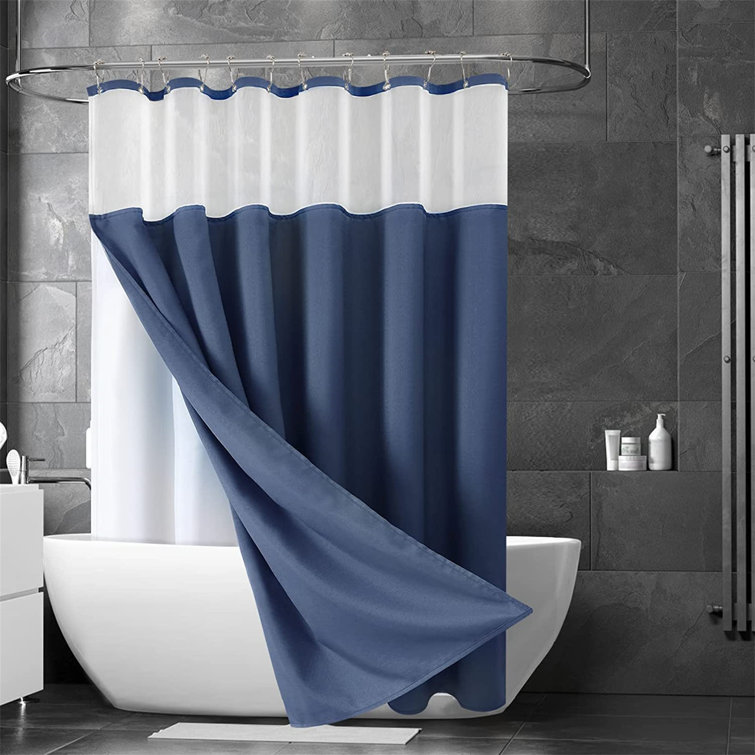 Latitude Run® 2 Piece Solid Shower Curtain Set | Wayfair