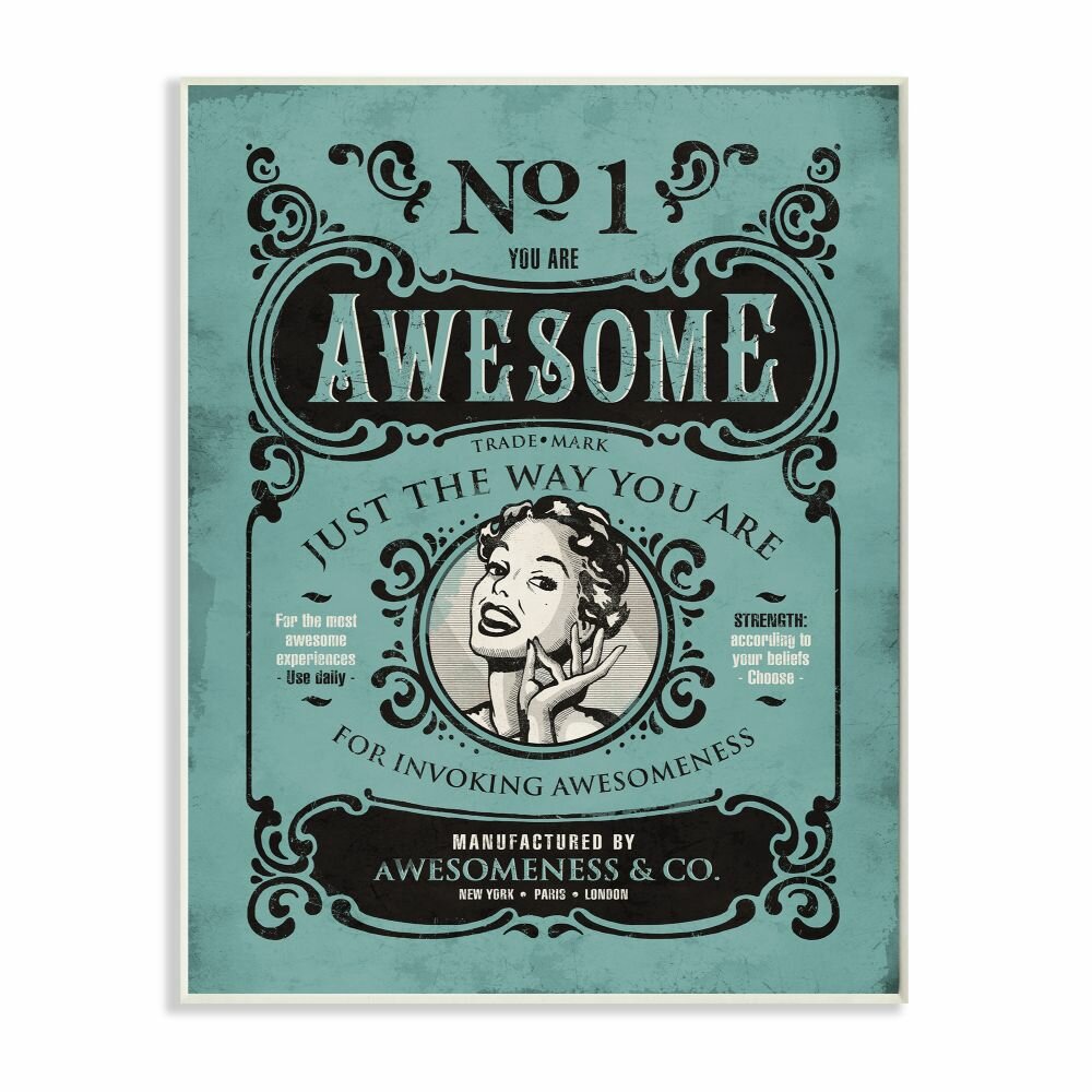 Wrought Studio You Are Awesome Vintage Comic Book Funny Blue Design By Ester Kay Graphic Art On Canvas Wayfair