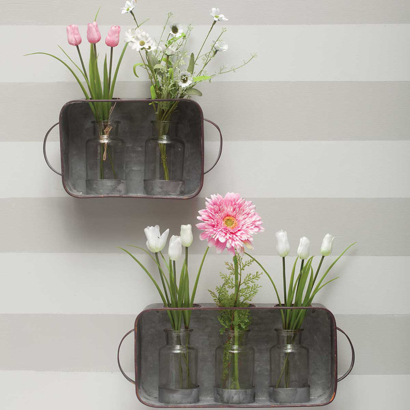 Gracie Oaks Firth Decorative Metal Wall Vase Wayfair