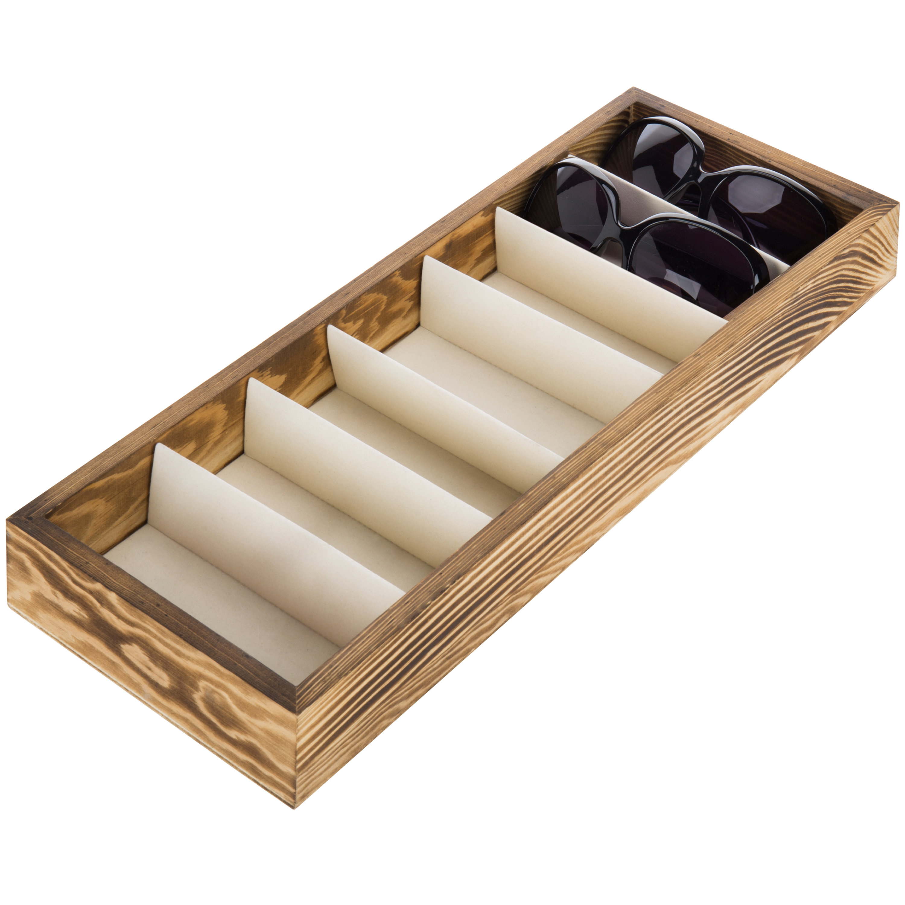 Gracie Oaks 7 Compartment Wooden Sunglasses Display Case & Reviews