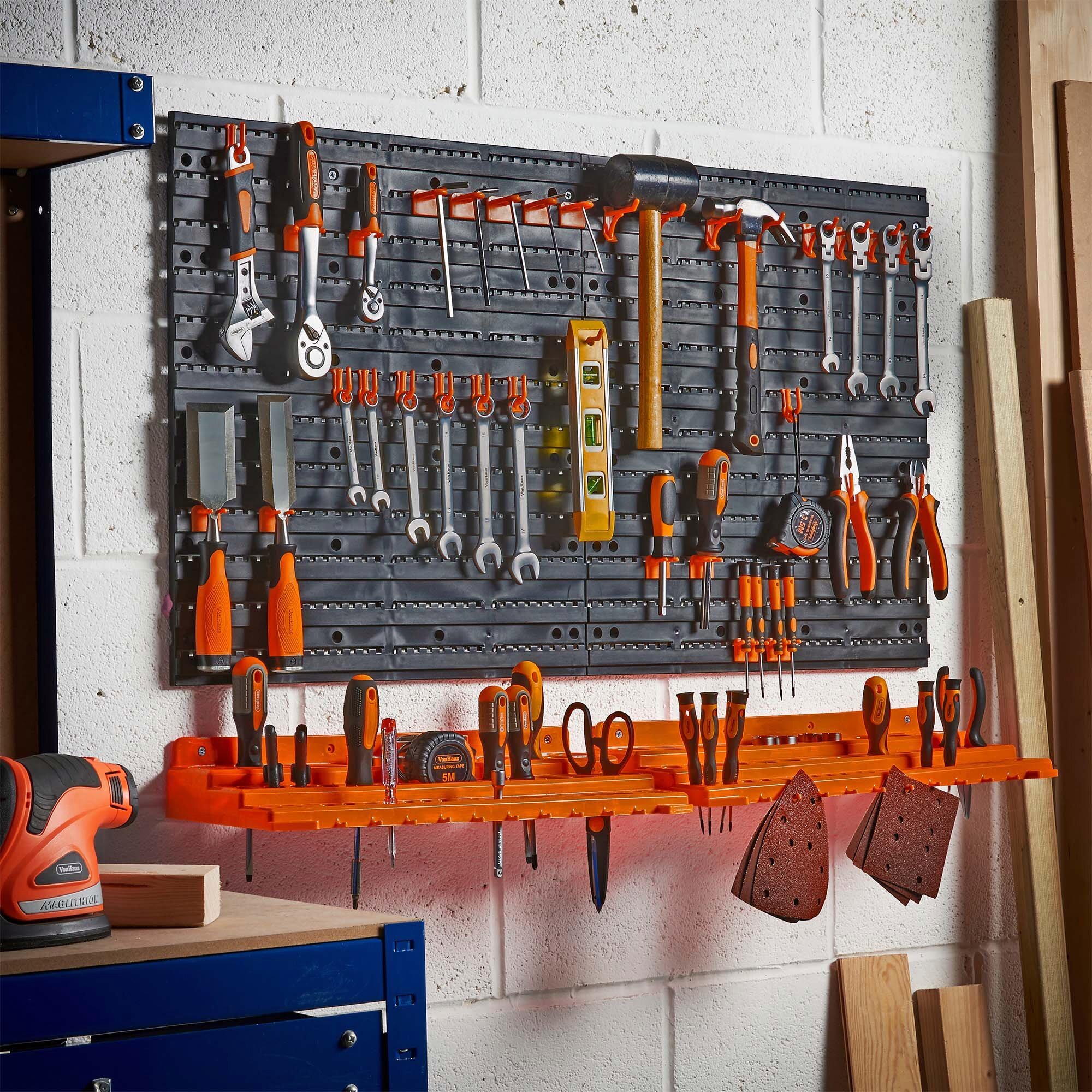 Tool Organizer Wall Pegboard Shelf Holder Pliers Rack Screwdriver Garage Hangers 