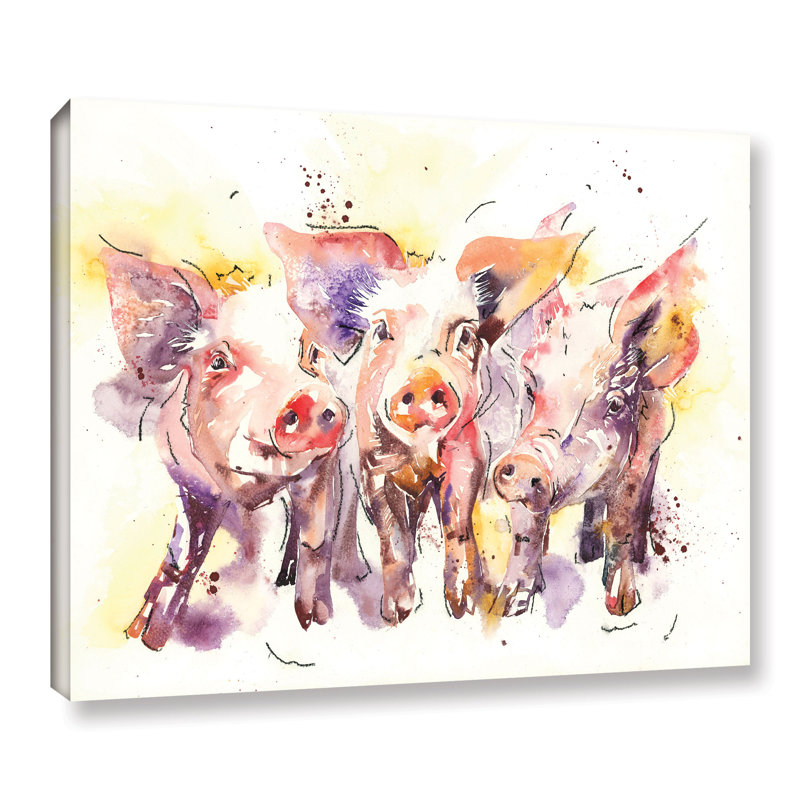 Latitude Run Three Little Pigs Painting Print On Wrapped Canvas