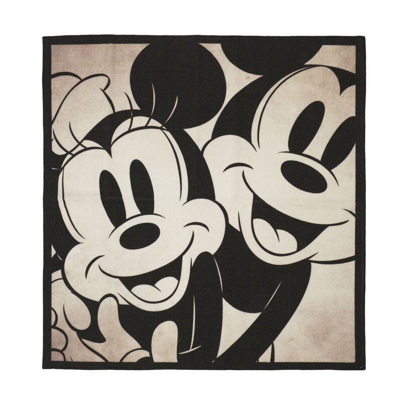 Disney Classic Mickey And Minnie Black Beige Area Rug Reviews