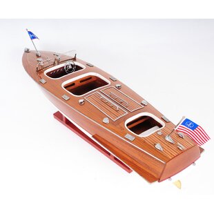 Chris Craft Runabout Wooden Mahogany Model 32" Classic Speed Boat Painted New 