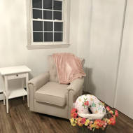 harper nursery swivel glider