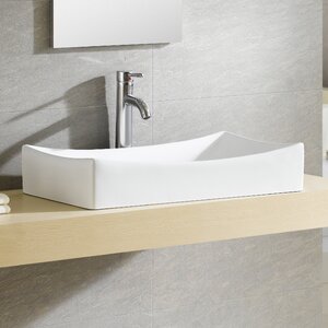 Modern Ceramic Rectangular Vessel Bathroom Sink