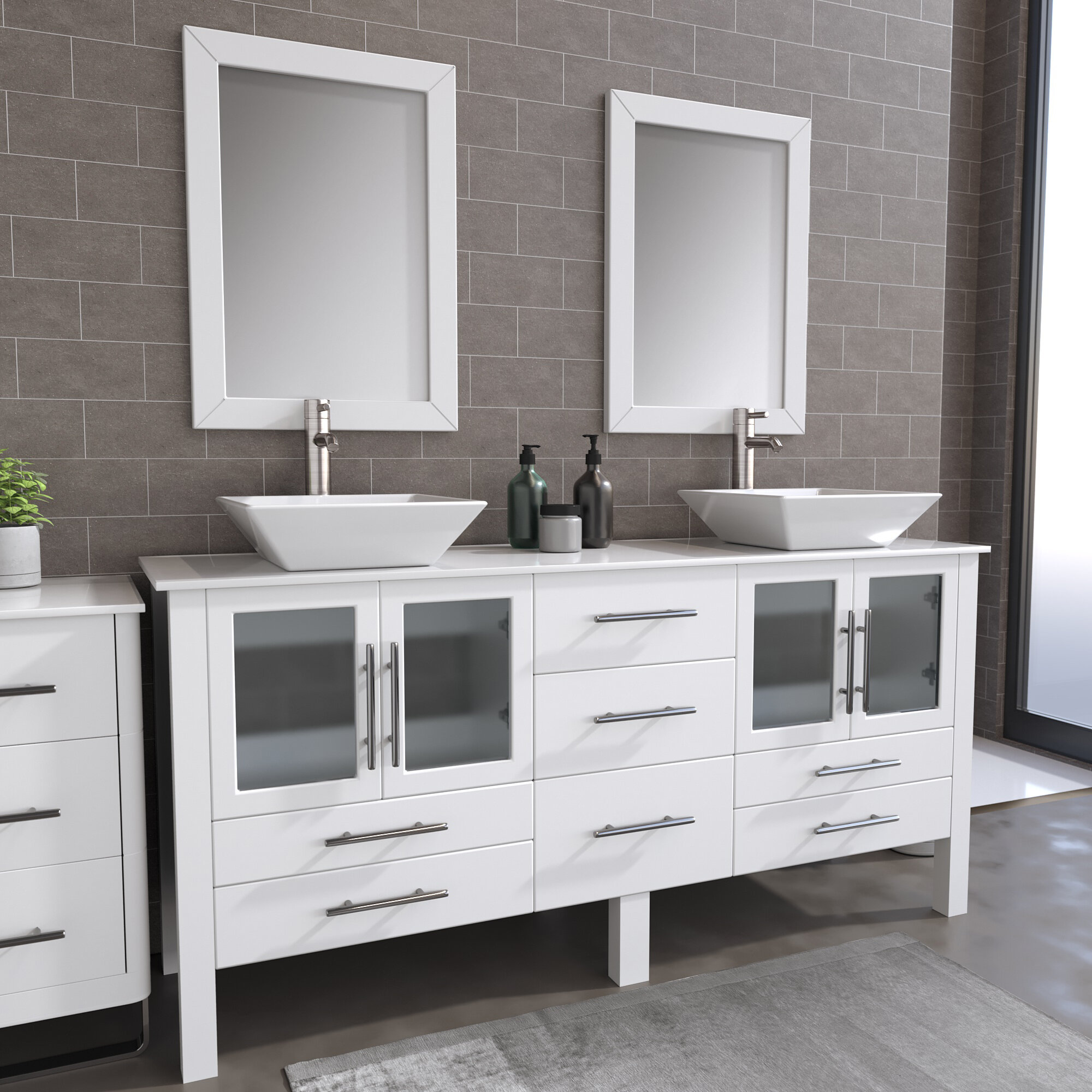 Ebern Designs Flory 72 Double Bathroom Vanity Reviews Wayfair