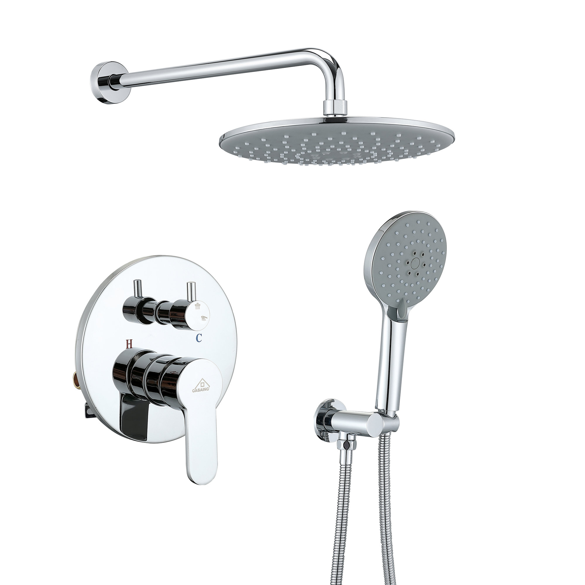 CASAINC Pressure Balanced Complete Shower System With RoughIn Valve
