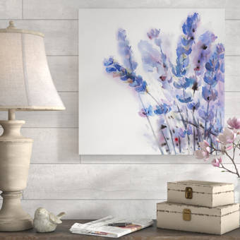 August Grove Lavender Flowers Oil Painting Print On Wrapped