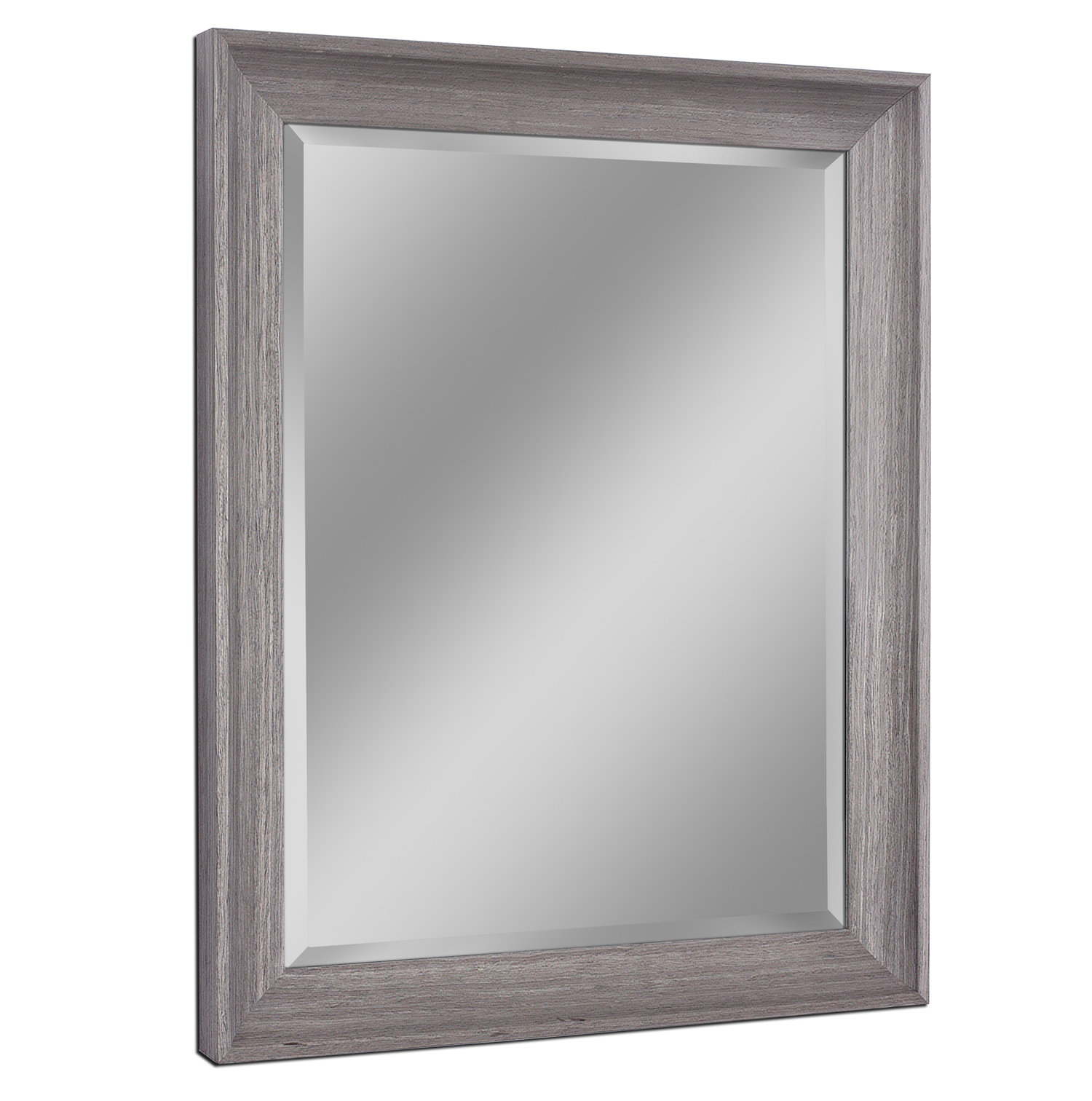 Bartouille Transitional Driftwood Beveled Bathroom Vanity Wall Mirror Bartouille Transitional Driftwood Beveled Bathroom Vanity Wall Mirror