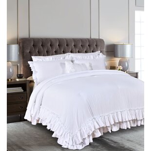 Elegant Quilted Bedspread 23" Deep Frill Floral Print Set Pillowcase Bedding