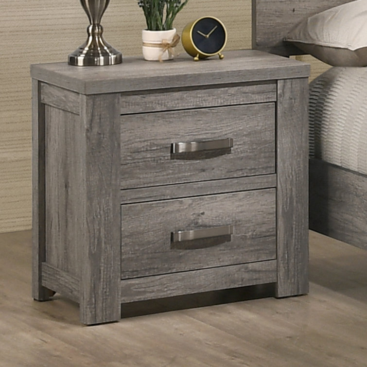 Foundry Select Teme 2 Drawer Nightstand in Weathered Gray & Reviews