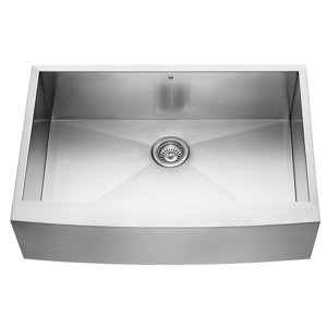 Alma 33 inch Farmhouse Apron 16 Gauge Stainless Steel Kitchen Sink