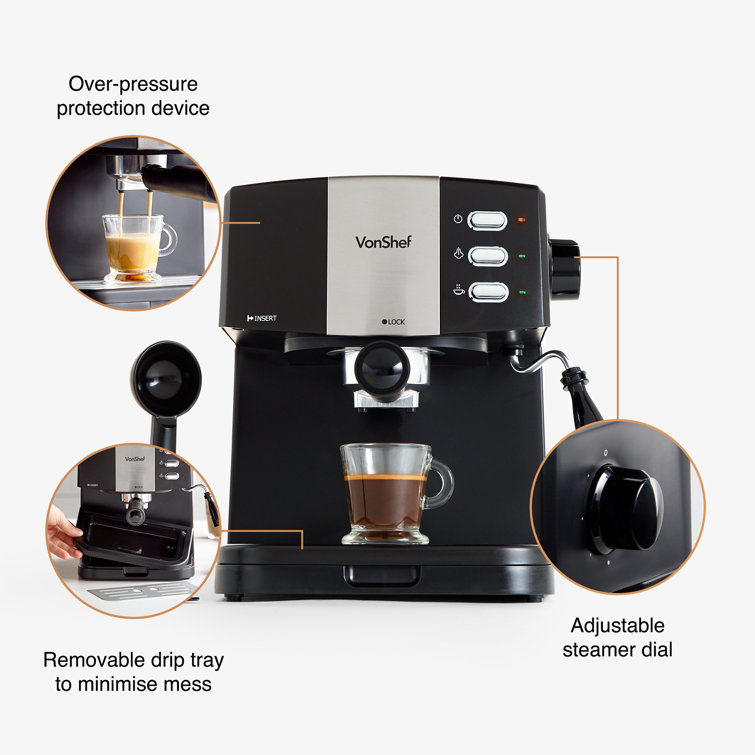 VonShef 15 Bar Espresso \u0026 Coffee 