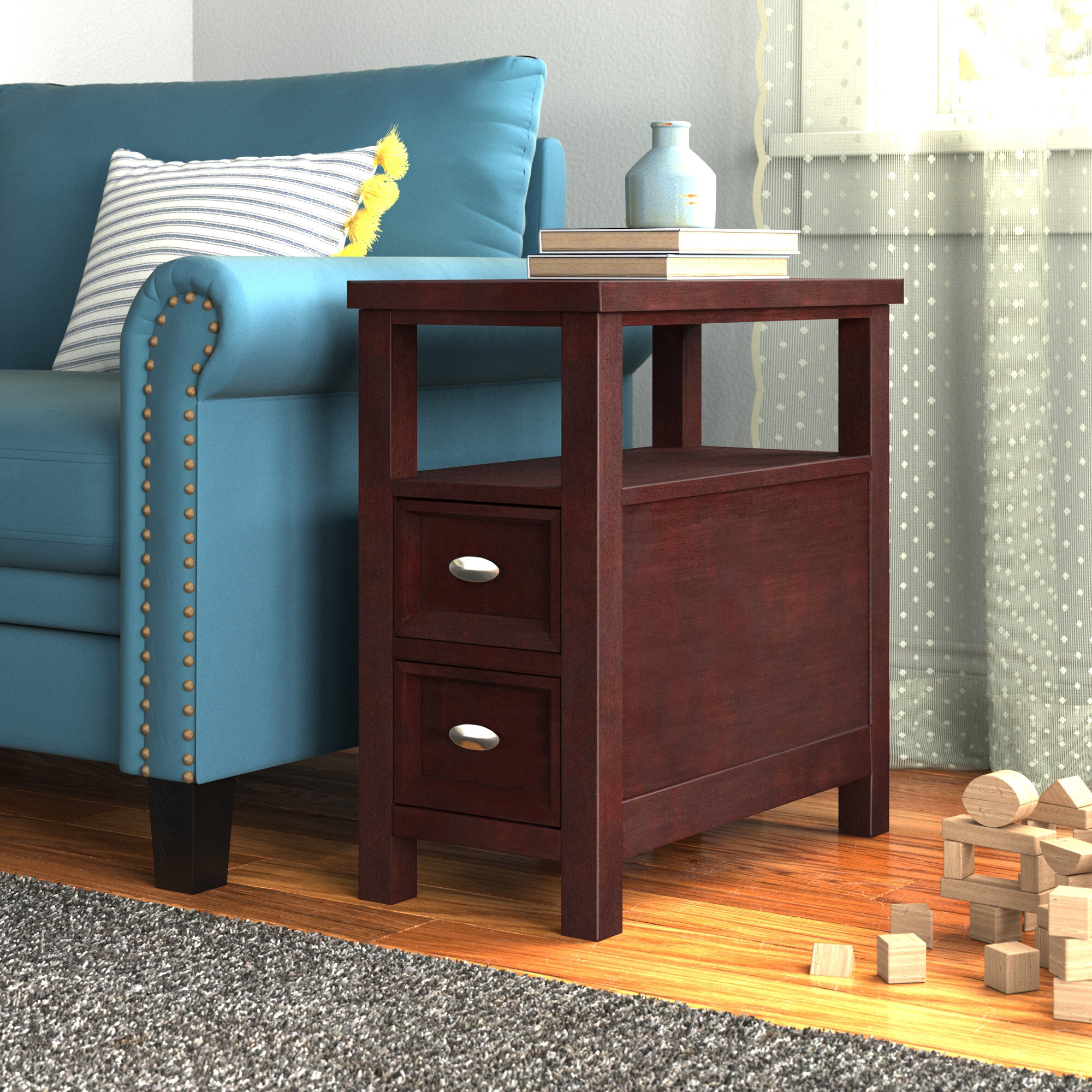 saldana end table with storage