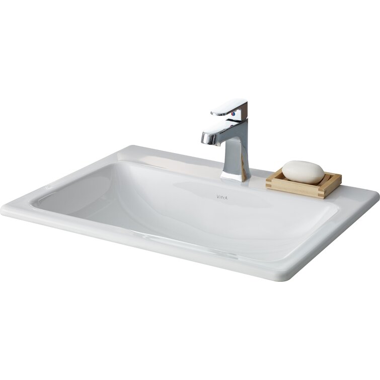 Cheviotproducts Manhattan Vitreous China Rectangular Drop In Bathroom Sink With Overflow Reviews Wayfair