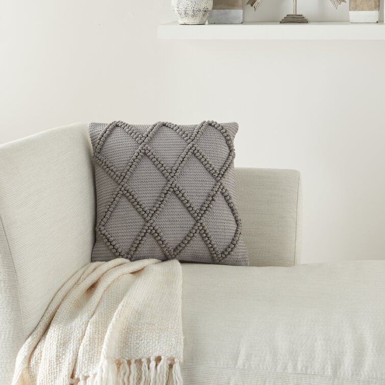 Off-White with Dark Gray See Details White Cotton Back Floral Gray Modern Farmhouse Pillow Cover Covers Are Sized Down to Fit Inserts