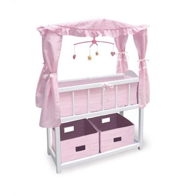 Doll Crib with Canopy Badger Basket