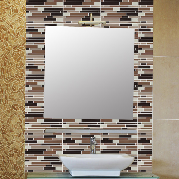 Achim Importing Co 9 125 X Vinyl L Stick Mosaic Tile Achim Importing Co 9 125 X Vinyl L Stick Mosaic Tile In Beige And Brown Reviews Wayfair