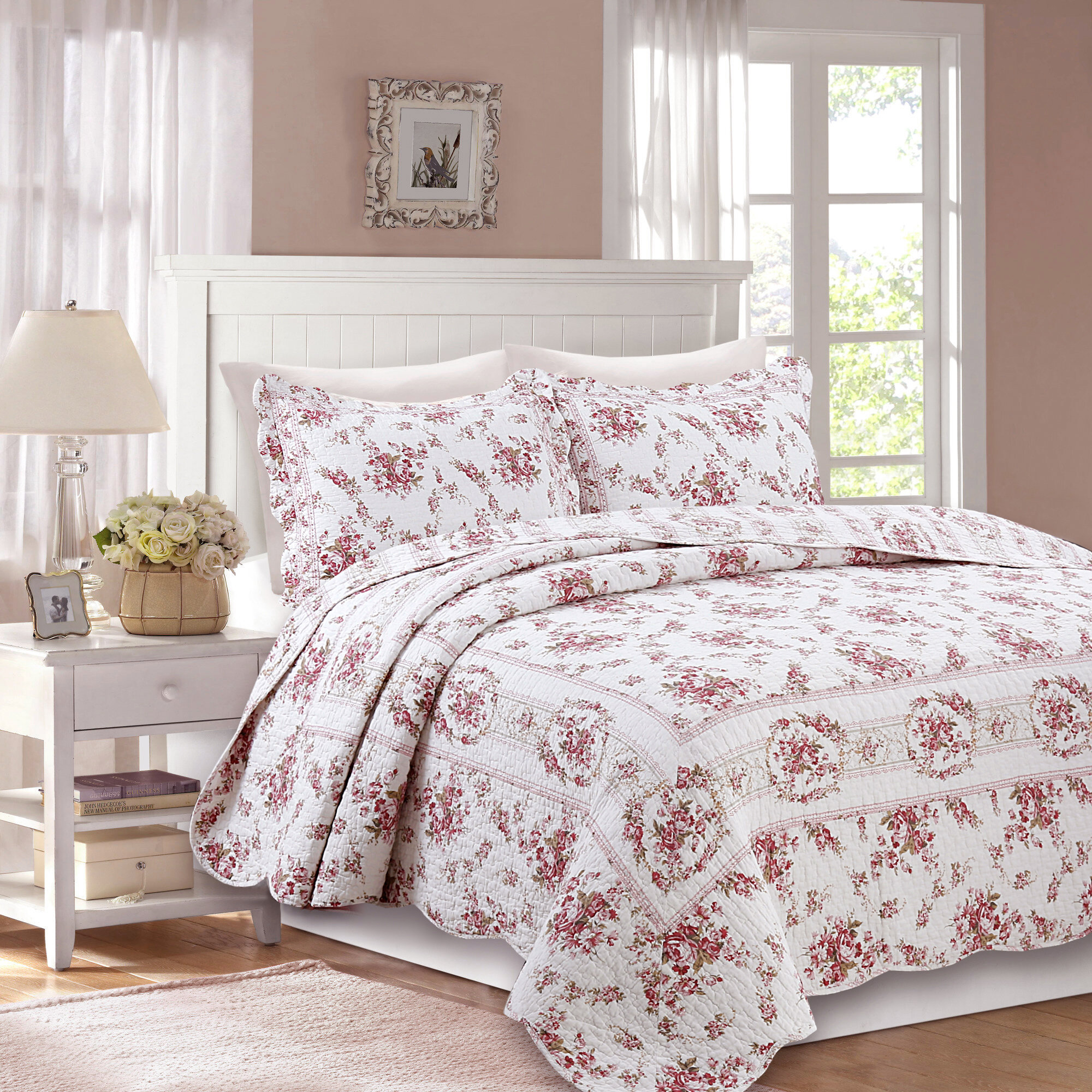 waverly norfolk reversible quilt set