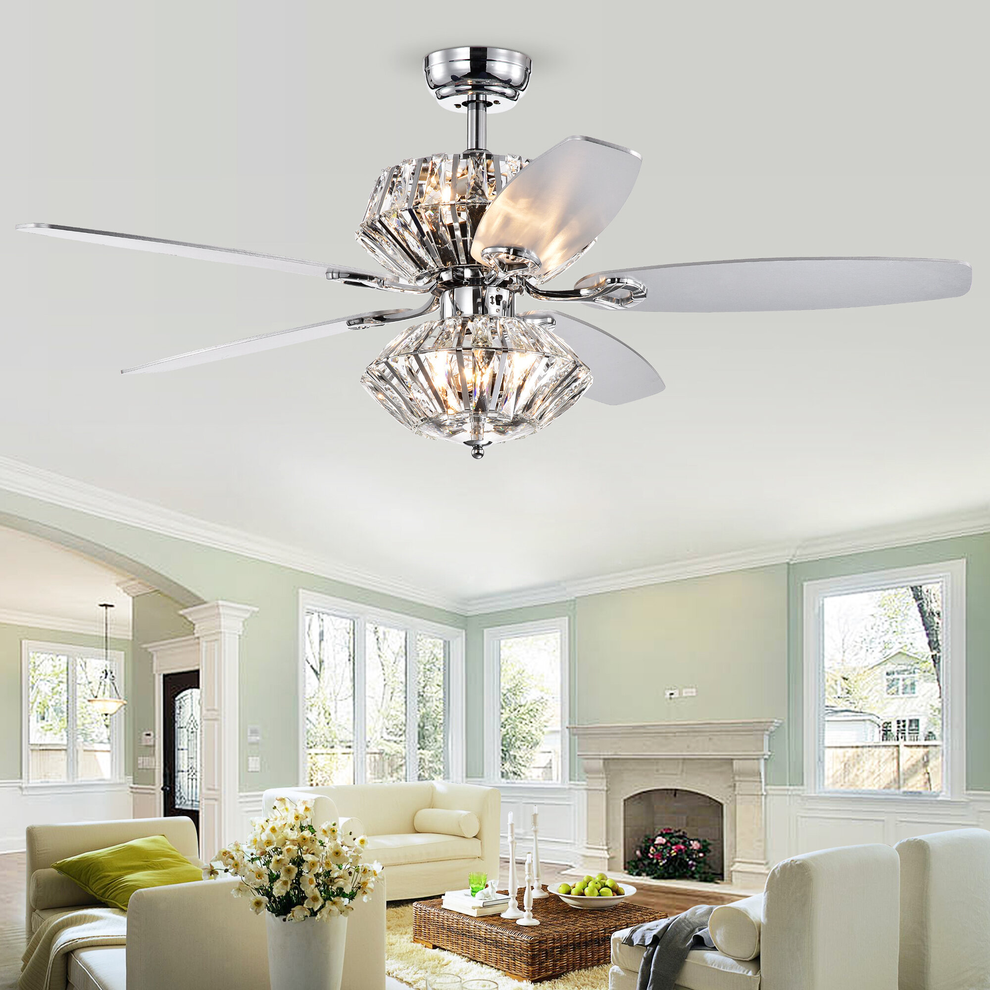 Everly Quinn Worland 52'' Ceiling Fan with Light Kit & Reviews | Wayfair