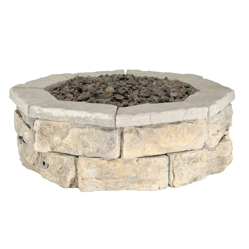 Darby Home Co Poston Concrete Fossill Limestone Propane Gas Fire