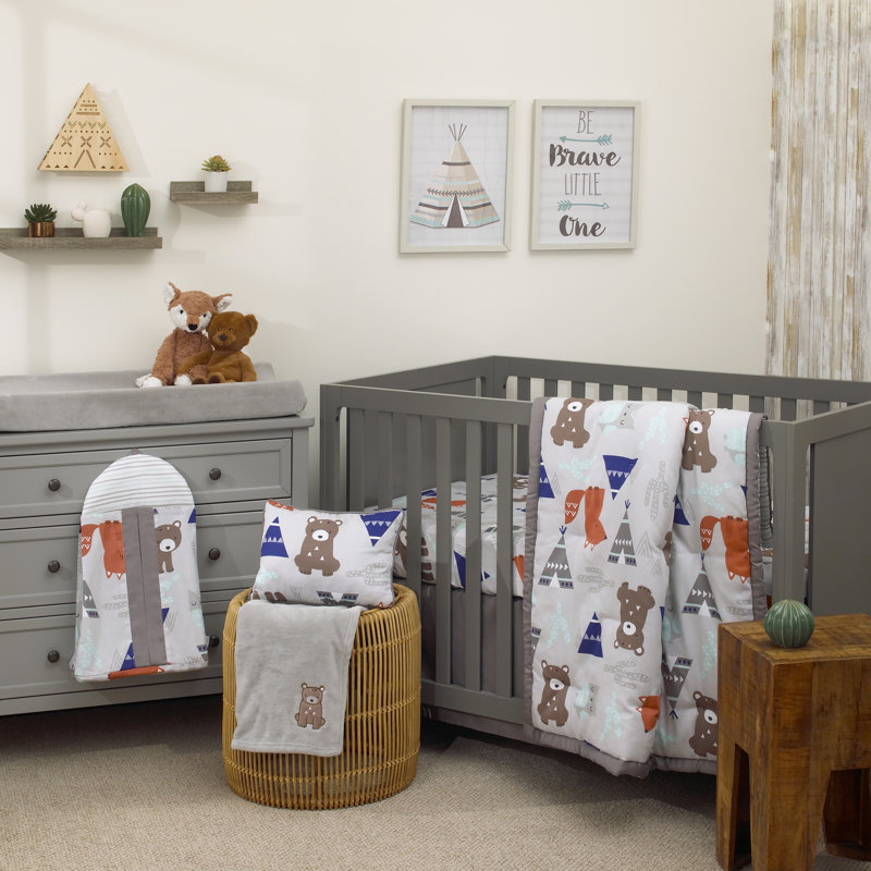 Chevron Nursery Decor Set Of 4 Woodland Animal Nursery Prints