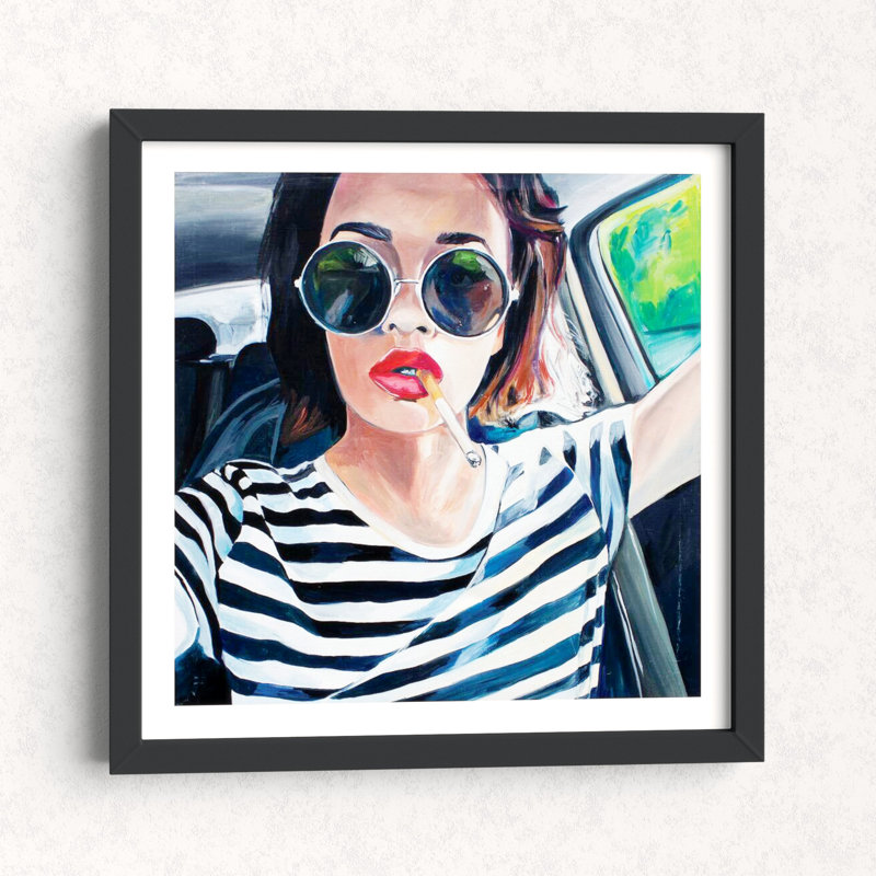 East Urban Home White Black Red By Sasha Robinson Picture Frame Painting Print On Paper Wayfair