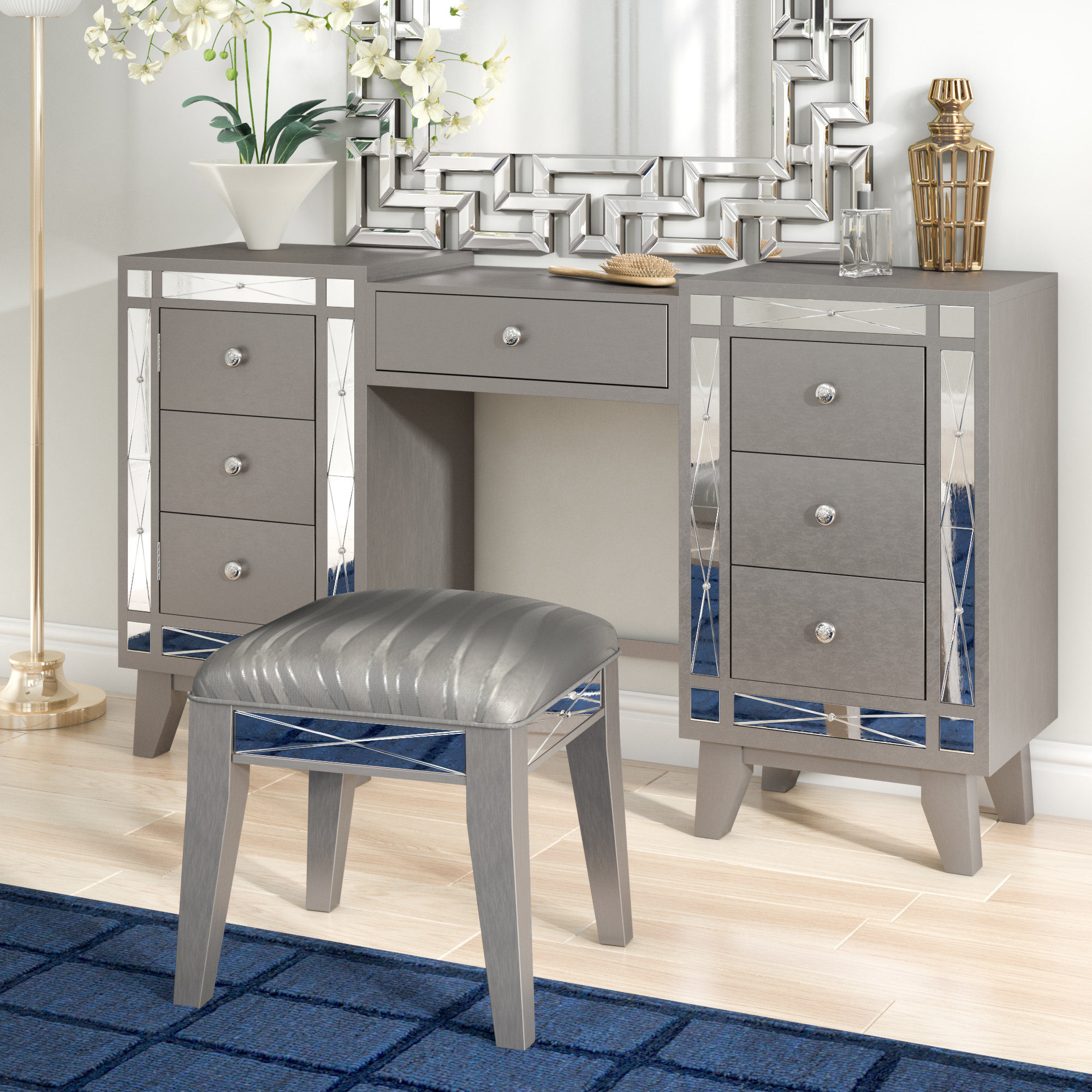 Willa Arlo Interiors Alessia Vanity Set Reviews Wayfair