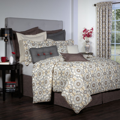 Izmir Cream/Gray Reversible Traditional Duvet Cover