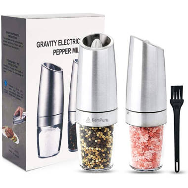 Commission Gravity Electric Salt And Pepper Grinder Set with Adjustable  Coarseness | Wayfair