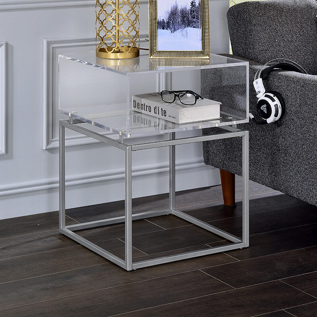 Everly Quinn Frame End Table With Storage Wayfair